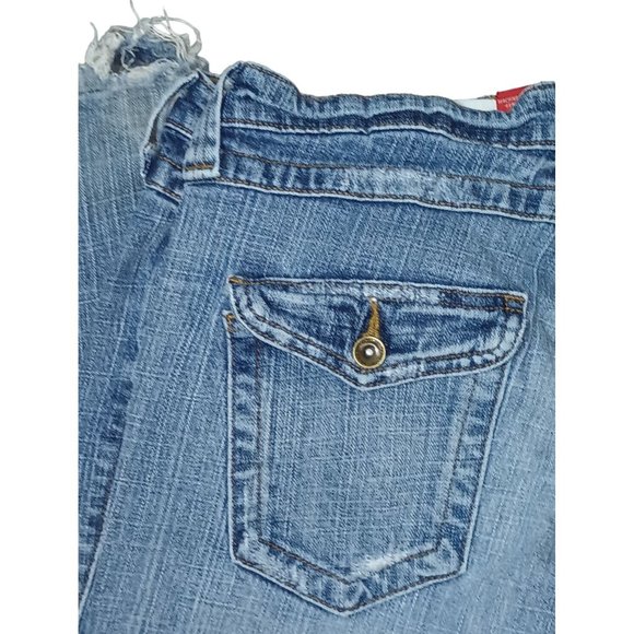 Mossimo Denim Jeans Juniors Size 13 FRAYED Stretch Boot Cut - Picture 10 of 16